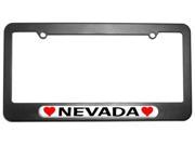Nevada Love with Hearts License Plate Tag Frame
