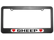 Sheep Love with Hearts License Plate Tag Frame