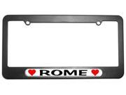 Rome Love with Hearts License Plate Tag Frame