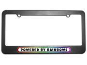 Powered By Rainbows License Plate Tag Frame