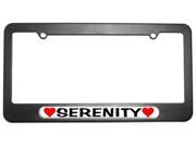 Serenity Love with Hearts License Plate Tag Frame