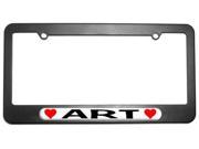 Art Love with Hearts License Plate Tag Frame