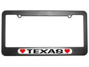 Texas Love with Hearts License Plate Tag Frame