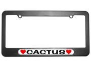 Cactus Love with Hearts License Plate Tag Frame