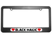 Black Magic Love with Hearts License Plate Tag Frame