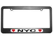 NYC Love with Hearts License Plate Tag Frame