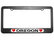 Oregon Love with Hearts License Plate Tag Frame