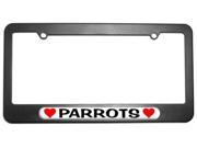 Parrots Love with Hearts License Plate Tag Frame