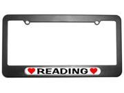 Reading Love with Hearts License Plate Tag Frame