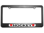 Hockey Love with Hearts License Plate Tag Frame