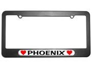 Phoenix Love with Hearts License Plate Tag Frame