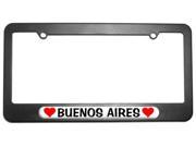 Buenos Aires Love with Hearts License Plate Tag Frame