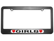 Girls Love with Hearts License Plate Tag Frame