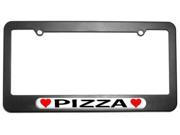 Pizza Love with Hearts License Plate Tag Frame