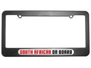 South African On Board License Plate Tag Frame