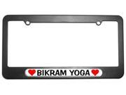 Bikram Yoga Love with Hearts License Plate Tag Frame