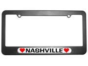 Nashville Love with Hearts License Plate Tag Frame