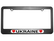 Ukraine Love with Hearts License Plate Tag Frame