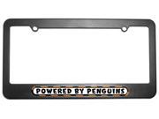Powered By Penguins License Plate Tag Frame
