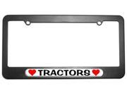 Tractors Love with Hearts License Plate Tag Frame