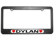 Dylan Love with Hearts License Plate Tag Frame