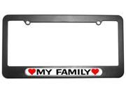 My Family Love with Hearts License Plate Tag Frame