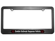 Zombie Outbreak Response Vehicle Black Biohazard License Plate Frame
