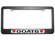 Goats Love with Hearts License Plate Tag Frame