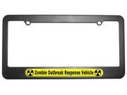 Zombie Outbreak Response Vehicle Yellow Radiation License Plate Frame