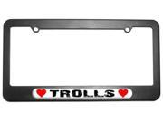 Trolls Love with Hearts License Plate Tag Frame