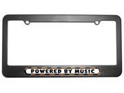 Powered By Music License Plate Tag Frame
