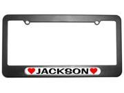 Jackson Love with Hearts License Plate Tag Frame
