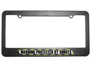Protected By Robots License Plate Tag Frame