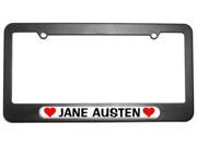 Jane Austen Love with Hearts License Plate Tag Frame