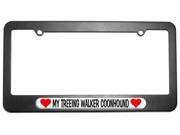 My Treeing Walker Coonhound Love with Hearts License Plate Tag Frame