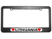 Lithuania Love with Hearts License Plate Tag Frame