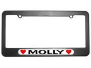Molly Love with Hearts License Plate Tag Frame