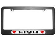 Fish Love with Hearts License Plate Tag Frame