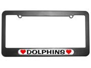 Dolphins Love with Hearts License Plate Tag Frame
