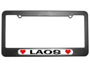 Laos Love with Hearts License Plate Tag Frame