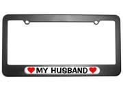 My Husband Love with Hearts License Plate Tag Frame