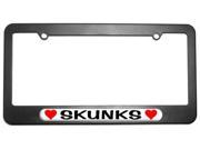 Skunks Love with Hearts License Plate Tag Frame