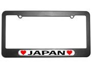 Japan Love with Hearts License Plate Tag Frame