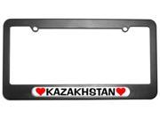 Kazakhstan Love with Hearts License Plate Tag Frame