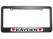 Kayden Love with Hearts License Plate Tag Frame