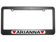 Arianna Love with Hearts License Plate Tag Frame