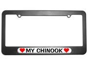 My Chinook Love with Hearts License Plate Tag Frame