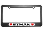 Ethan Love with Hearts License Plate Tag Frame