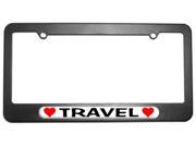 Travel Love with Hearts License Plate Tag Frame