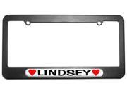 Lindsey Love with Hearts License Plate Tag Frame